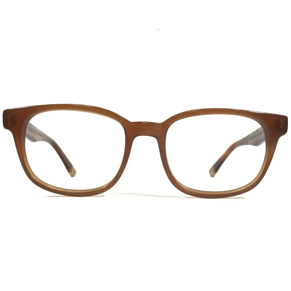 Proof Eyeglasses Frames Delta Clear Brown Square Horn Rim 47-19-138